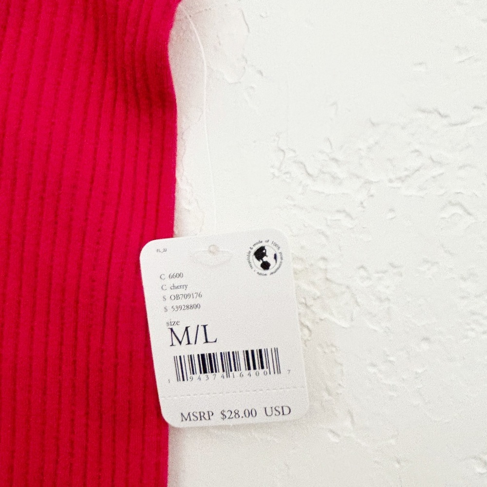 Free People Intimately Red Ribbed Tank Bra Size m/l - Picture 5 of 6
